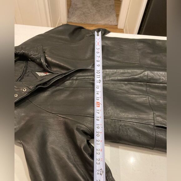 TIBDA Leathers Vintage Black Ankle Length Leather Trench Coat Size 6 - Picture 8 of 16